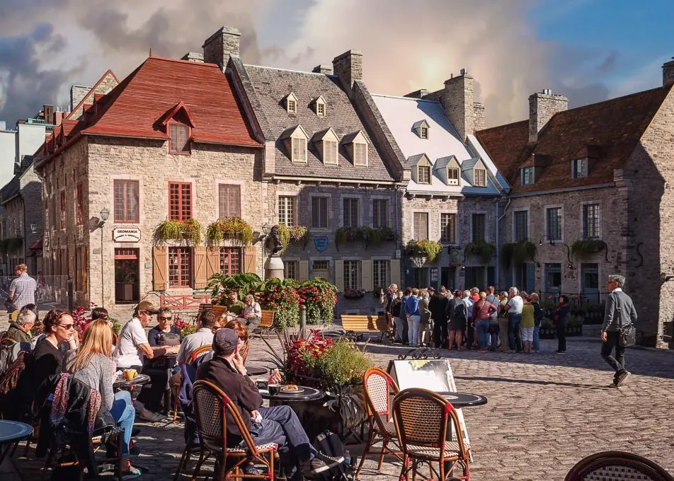Old Québec: a cobblestone street in the Petit-Champlain district, or the St-Charles River through the city.